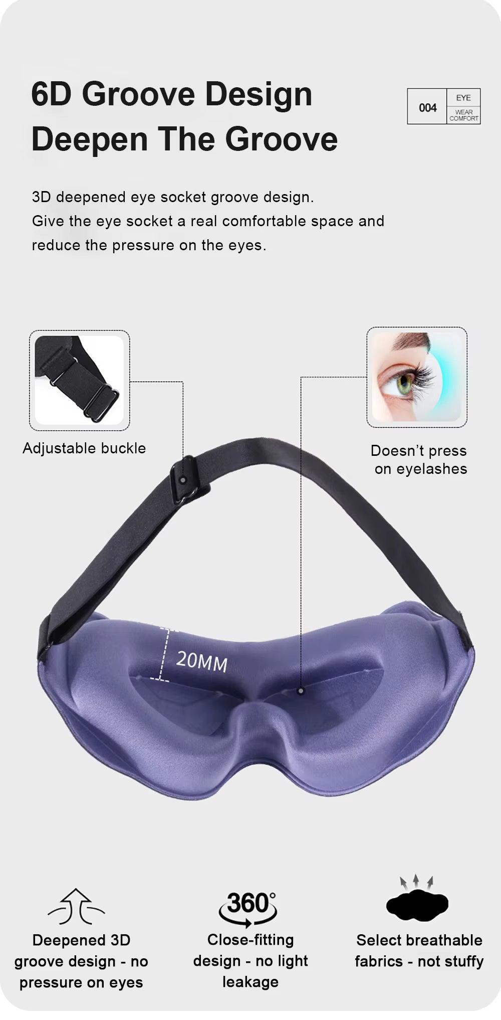 3D Eye Mask – Full Darkness, Memory Foam Comfort