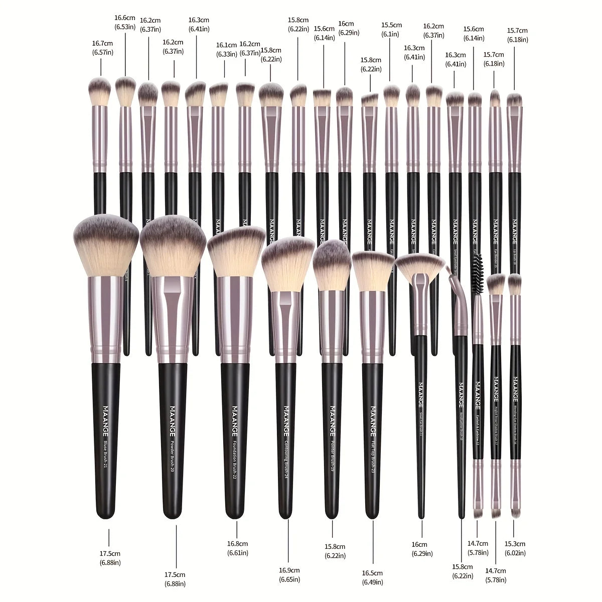 30-Piece Professional Makeup Brush Set with Bag