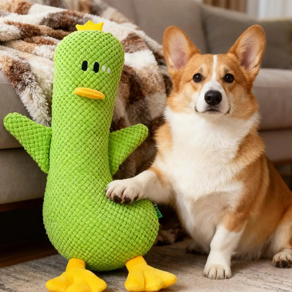 Squeaky Plush Duck Dog Toy