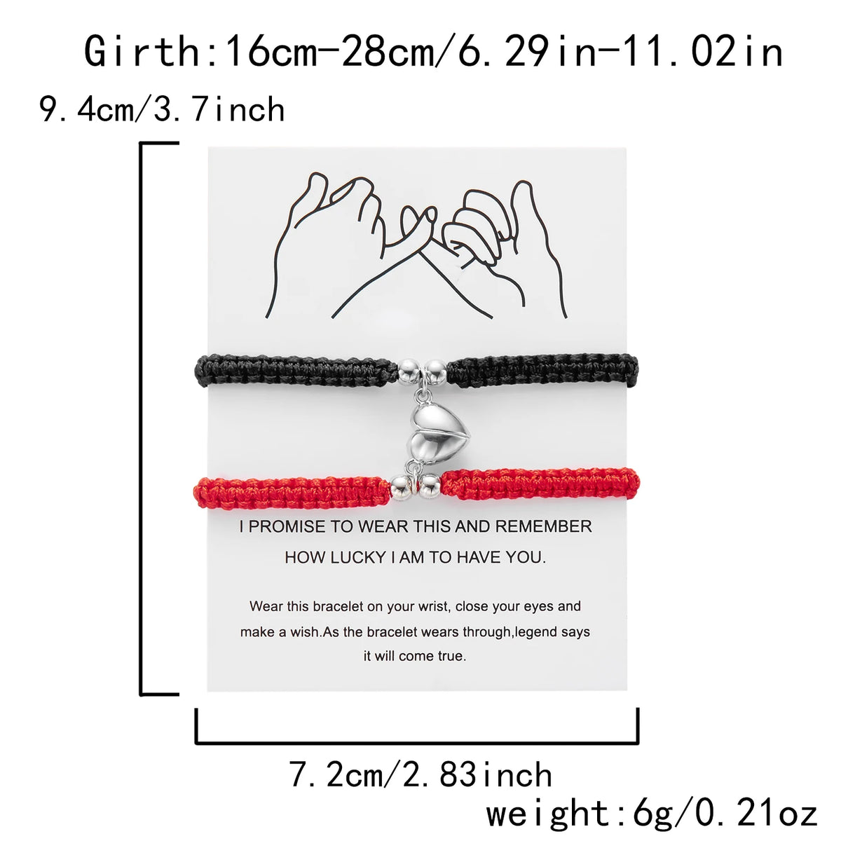 Magnetic Heart Bracelet Set