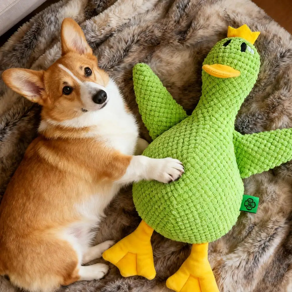 Squeaky Plush Duck Dog Toy