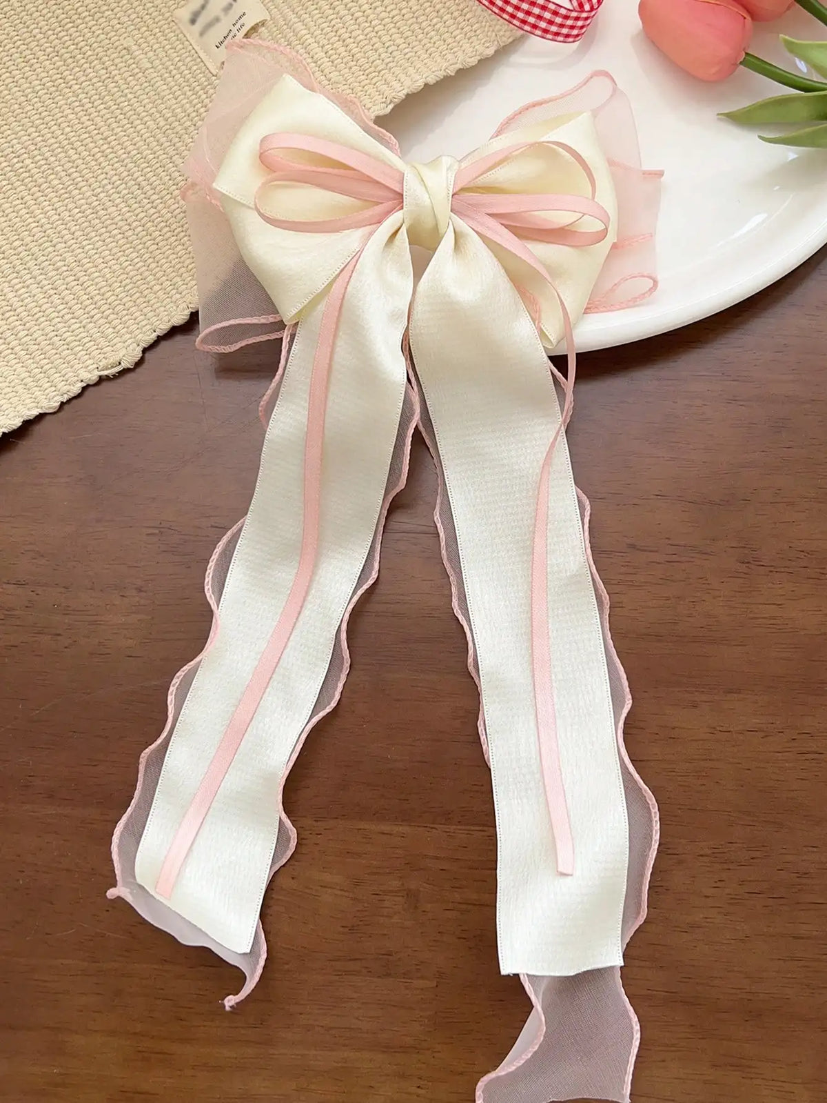 Lace Bow Ribbon Hair Clip