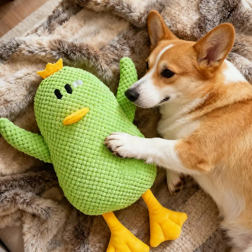 Squeaky Plush Duck Dog Toy