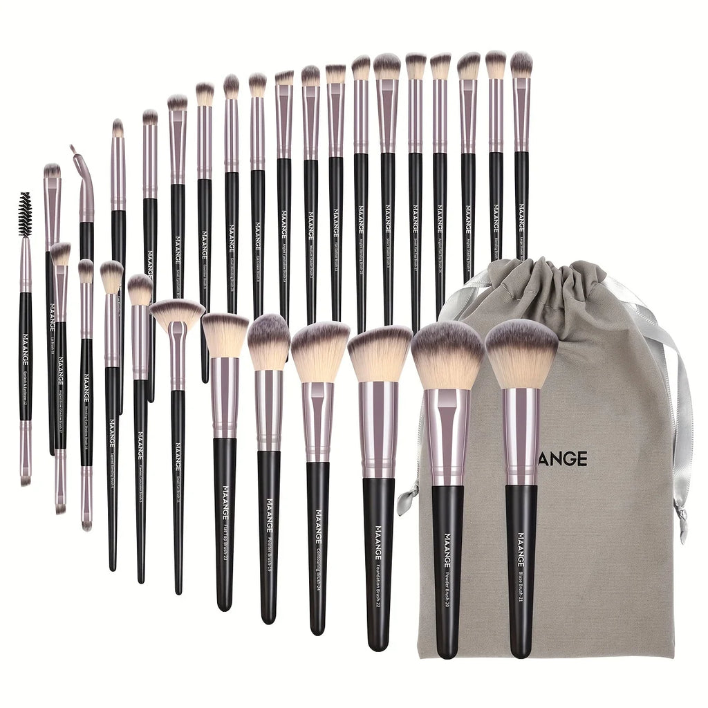 30-Piece Professional Makeup Brush Set with Bag