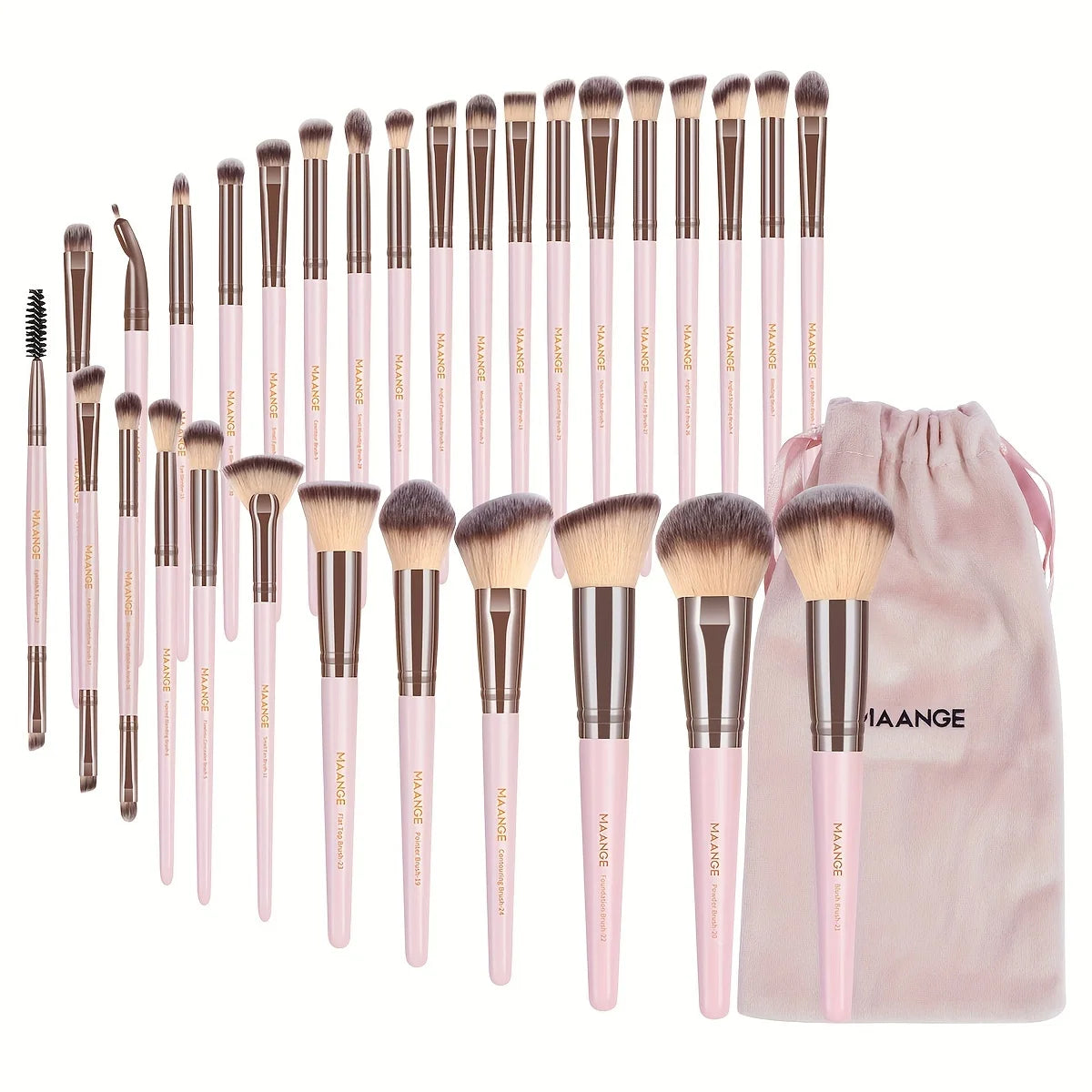 30-Piece Professional Makeup Brush Set with Bag