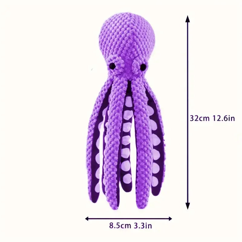 Interactive Squeaky Plush Octopus