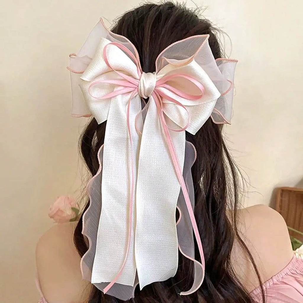Lace Bow Ribbon Hair Clip
