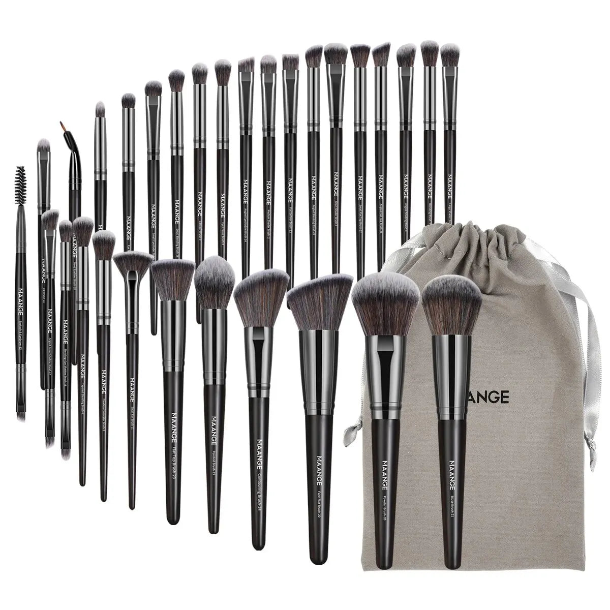 30-Piece Professional Makeup Brush Set with Bag