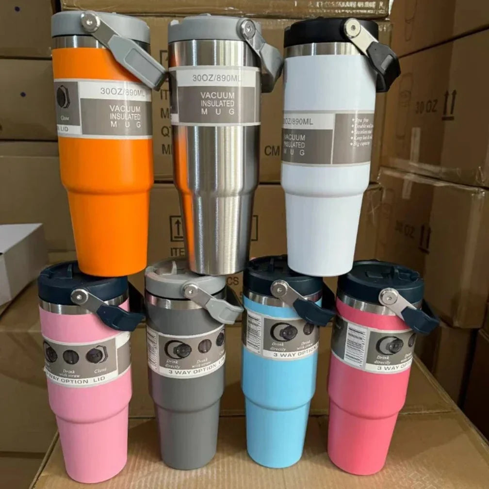30 oz Stainless Steel Tumbler with Handle