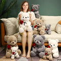 Teddy Bear Holding Rose – Soft Plush Gift for Anniversaries & Special Occasions