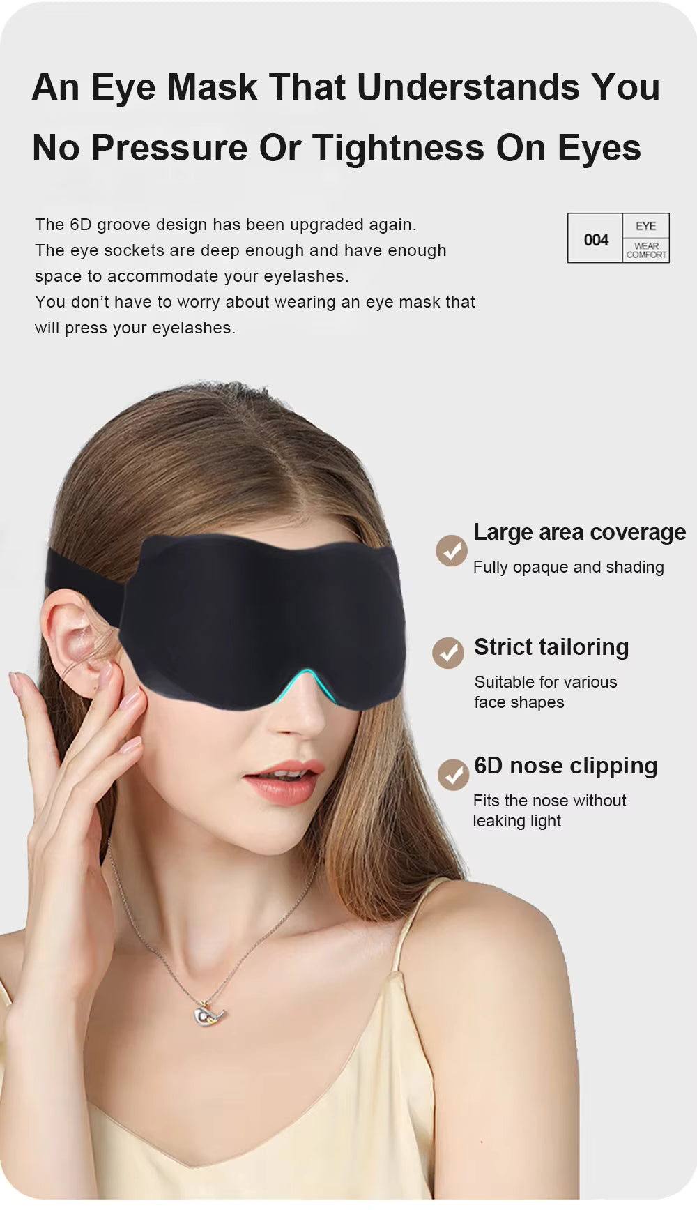3D Eye Mask – Full Darkness, Memory Foam Comfort