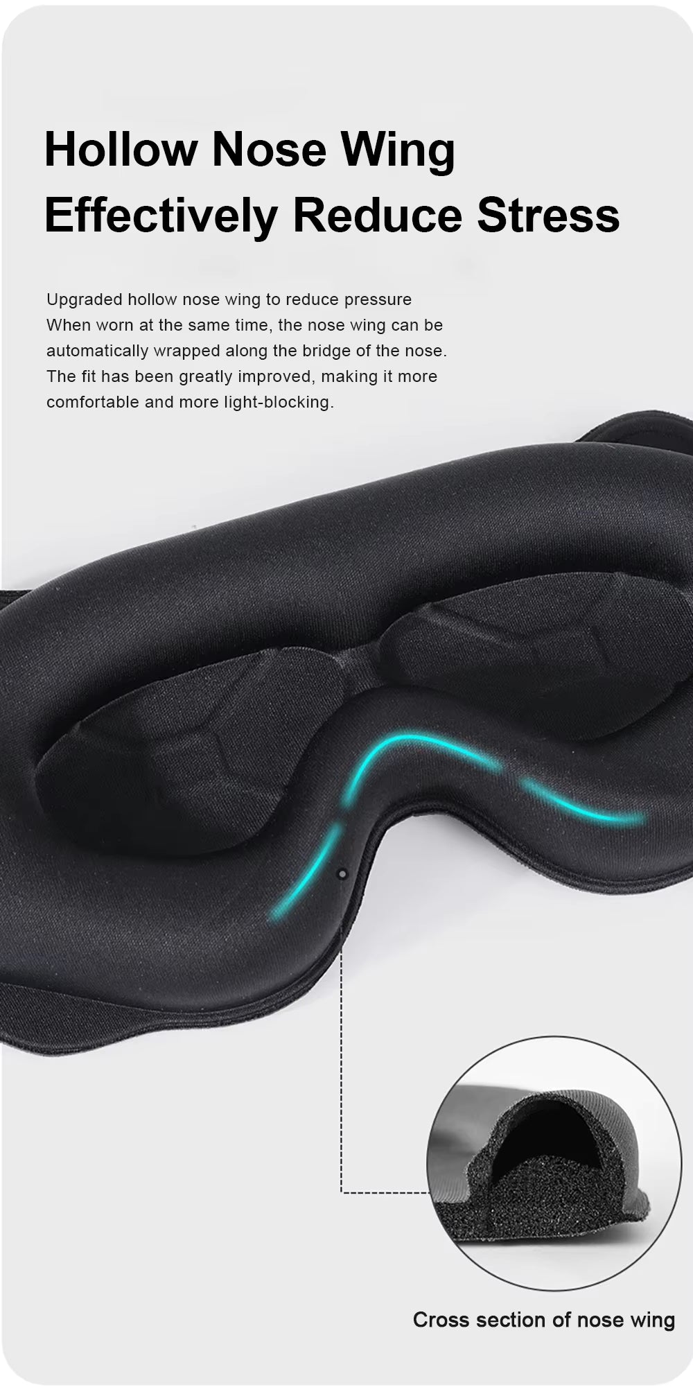 3D Eye Mask – Full Darkness, Memory Foam Comfort